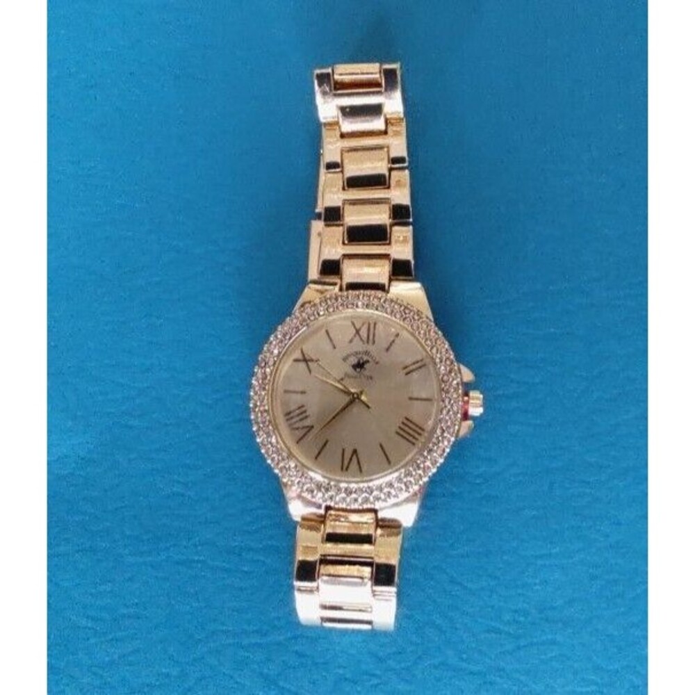 New without box Women's Beverly Hills Polo Club Gold Tone Watch with Crystals
